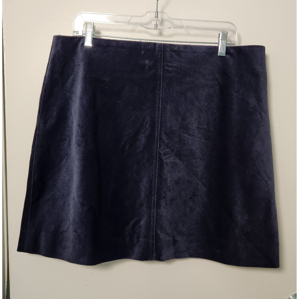 J.‎ Crew Navy Blue Corduroy Mini Skirt 14T Lined Back Zip Academia Preppy Cotton